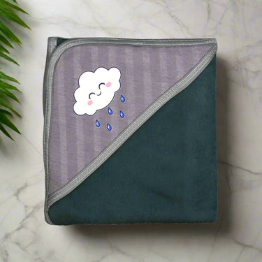 Bath Towel With Hood Green Cloud
